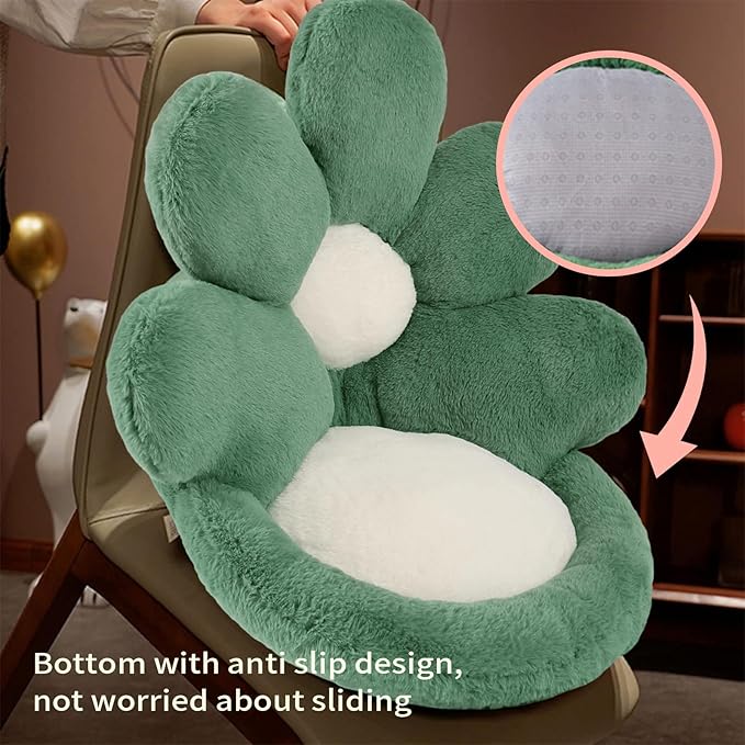 Ditucu Flower Shape Chair Cushion Comfy Kawaii Seat Cushions 19 inch Cute Stuff Pad Lazy Sofa Office Floor Pillow for Gaming Chairs Room Decor Green