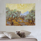 Van Gogh Olive Trees Tapestry Wall Hanging, Vintage Art Wall Decor for Bedroom, Dorm, Living Room, Aesthetic Polyester Tapestry with Hanging Accessories, 30x40 Inch