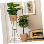 Elegant Rattan Plant Basket Wicker Hanging Basket Straw Woven Planter Home Decorative Flower Pot