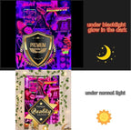 Pink Trippy Tapestry Blacklight Hippie Hippy Wall Tapestry for Bedroom Weed Tapestries for Stoners Trippy Room Decor Marijuana Cannabis Accessories Smoking Man Cave Room Decor Weed Accessories 51”x59”