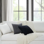 Topfinel 4 Packs Black and WhiteDecorative Throw Pillow Covers 22x22 Inch for Living Room Couch Bed Sofa, Boho Western Farmhouse Home Decor, Square Soft Moss Corduroy Fall Cushion Case 55x55 cm
