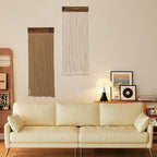 HVEST 2 Pcs Brown Wall Art Boho Wall Decor Macrame Wall Hanging Handmade Woven Long Tapestry for Bedroom Living Room Nursery Home Apartment Decor, 30.7L X 11.8 W inches