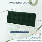downluxe Outdoor Bench Cushion for Patio Furniture, Water Resistant Tufted Overstuffed Porch Swing Cushions, Thick Outdoor Loveseat Cushions, 48" X 18" X 5", Forest Green, Set of 1
