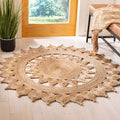 SAFAVIEH Natural Fiber Collection Area Rug - 7' Round, Natural, Handmade Boho Country Charm Jute, Ideal for High Traffic Areas in Living Room, Bedroom (NFB246A)