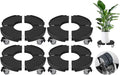 ToLanbbt 4 Pack Plant Caddy Stands with 360° Wheels Adjustable 15-22 in Rolling Stands Heavy Duty Large Plant Carts Dolly with Casters 440lbs Capacity for Large Planter, Garden Pot, Flower Pot, Black
