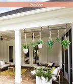 2Pcs Plant Hanging Rod, with 6Pcs Macrame Plant Hangers and 6 Hooks, 32" Plant Hanger Indoor, Hanging Planter for Indoor Plants, Window Wall Ceiling Plant Hanger (POTS & PLANTS NOT INCLUDED)
