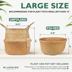 Plant Basket – Olive Tree Pot for Indoor Fake Trees, 9-10 Inch Woven Wicker Planter Baskets for Faux Artificial House Plants (Original, Large)
