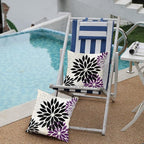 DFXSZ Black Purple Flower Pillow Covers 20x20 Inch Set of 2 Outdoor Throw Pillows Outdoor Waterproof Decor for Living Room Sofa Patio Funiture Garden Floral Polyester Pillow Covers 002Q20