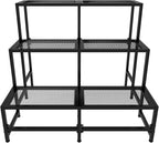 Garden 4 you 3 Tier Split Type Large Metal Plant Stand Stackable, Garden Display Shelf Flower Pot Holder Storage Organizer Rack for Indoor Home Outdoor Patio Balcony Yard( Black,Rectangle)