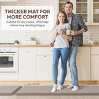 4/5 Inch Thick Kitchen Mat - Cushioned Anti Fatigue Mats for Kitchen Floor - Easy to Clean, Waterproof, Non-Slip Kitchen Rug for Sink, Office, Kitchen (22''x72'' Khaki)