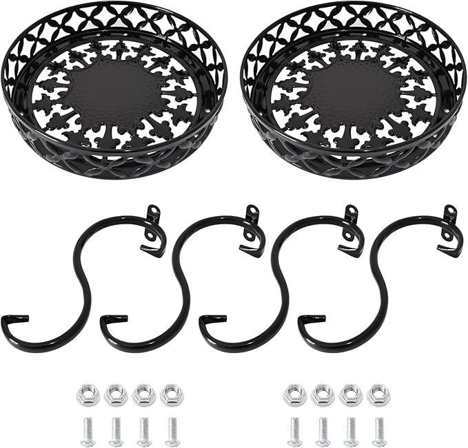TLBTEK 2Pcs Planter Stand,Metal Round Potted Plant Stands Indoor&Outdoor Multiple ,Modern Flower Pot Stand Holder Rack Planter Display for Home,Kitchen,Patio,Garden, Corner, Balcony and Bedroom