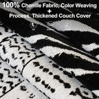 ROOMLIFE Boho Black Couch Covers for 3 Cushion Sofa, Chenille Couch Cover Sectional Sofa Cover for Dog, Washable Furniture Sofa Protector Cover Soft Blanket with Tassel for Living Room, 71 '' X 134''