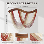 Mindsoft Warm Neutral Macrame Wall Hanging Dip Dyed Yarn Wall Art, Modern Boho Decor Handmade Cotton Rope Tapestry for Bedroom, Living Room, Nursery, 31.5 x 23.6 Inch