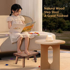 Wooden Step Stool for Adults Office's Step Stool Heavry Duty Stepping Stools for Office, Bedroom, Garden, Bathroom with Four Detachable and Assembled Legs Chocolate Brown (Classic 6.3" inch)