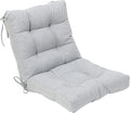 QILLOWAY Outdoor Seat/Back Chair Cushion Tufted Pillow, Spring/Summer Seasonal Replacement Cushions (Silver/Grey).