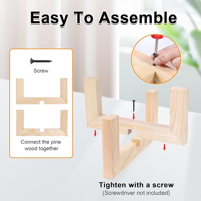 Plant Stand, Indoor/Outdoor Wood Plant Holder, Single Flower Pot Stand, Sturdy Planter Stands, Fit 5-15 Inch Pots