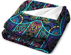Boho Mandala Throw Blanket Colorful Hand Bohemian Blanket for Sofa Bed Couch Chair Or Dorm 40"x50"