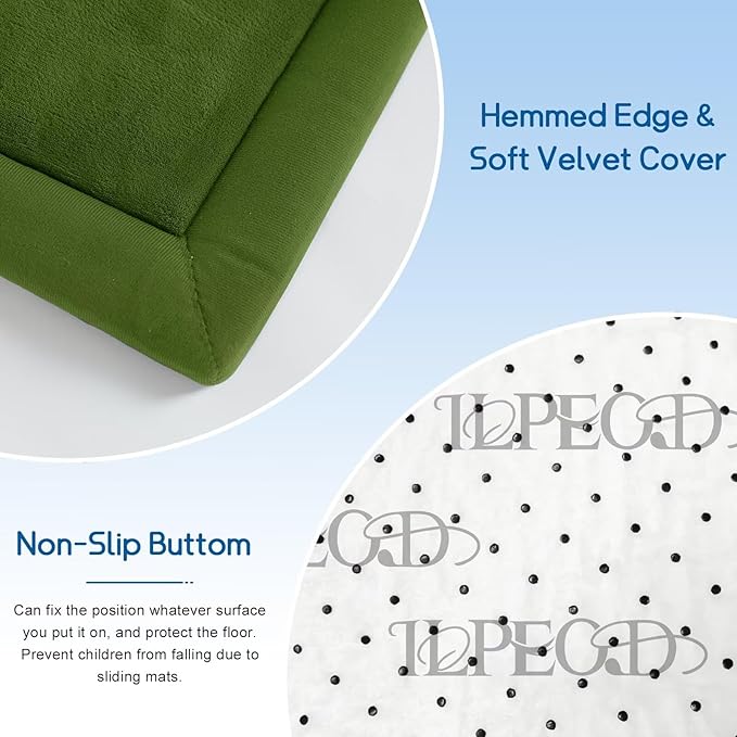 Baby Play Mat for Floor Nursery Muscle Area Rug Playroom Rug 47"x47" Memory Foam 1.3" Thick Crawling Mat for Babies,Toddlers, Infants,Kids(Moss Green)