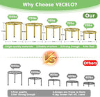 VECELO Metal Plant Stands Set of 5, Multiple Heavy Duty Flower Pot Stand, Round Plant Holder, Gold