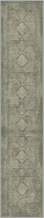 GENIMO Runner Rug 2x12 Non Slip Machine Washable Hallway Runner Rug, Low Pile Lightweight Rugs for Entryway, Hallway, Kitchen and Corridor, Sage/Blue