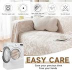 ROOMLIFE Beige Couch Covers for Sofa, Sofa Covers Washable Non Slip Furniture Protector Couch Sofa Covers for 3 Cushion Couch, Breathable Sofa Slipcovers Couch Cover Blanket with Tassels 71" X 150"