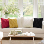 decorUhome Spring Throw Pillow Covers 20x20 Inch Set of 2, Soft Plush Faux Fur Wool Black Accent Couch Pillow Covers for Modern Farmhouse Bed Sofa Living Room
