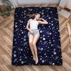 MAXYOYO Navy Starry Sky Japanese Floor Futon Mattress, Tatami Mat Portable Camping Mattress Kids Sleeping Pad Foldable Roll Up Floor Lounger Couch Bed, King Size