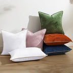 decorUhome Summer Chenille Soft Cozy Throw Pillow Covers 12x20 Set of 2, Modern Farmhouse Boho Velvet Decorative Pillow Cases with Stitched Edge for Couch Sofa Bed Home Decor, White