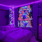 Wegklazax Fantasy Tapestry Blacklight Tapestry for Bedroom Cool Tapestries Wall Hanging for Bedroom and Living Room Pink 44×60 Inches