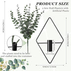 Jexine 4 Pcs Hanging Planters with Artificial Eucalyptus Metal Hanging Vase Indoor Plants Holder Modern Geometric Boho Bathroom Wall Decor for Living Room Home Office(Black)