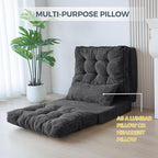 MAXYOYO Folding Sofa Bed, Tufted Bean Bag Bed with Pillows Floor Mattress for Adults, Extra Thick and Long Floor Sofa, Single Couch for Bedroom Living Room, Dark Grey, 30x91 Inch