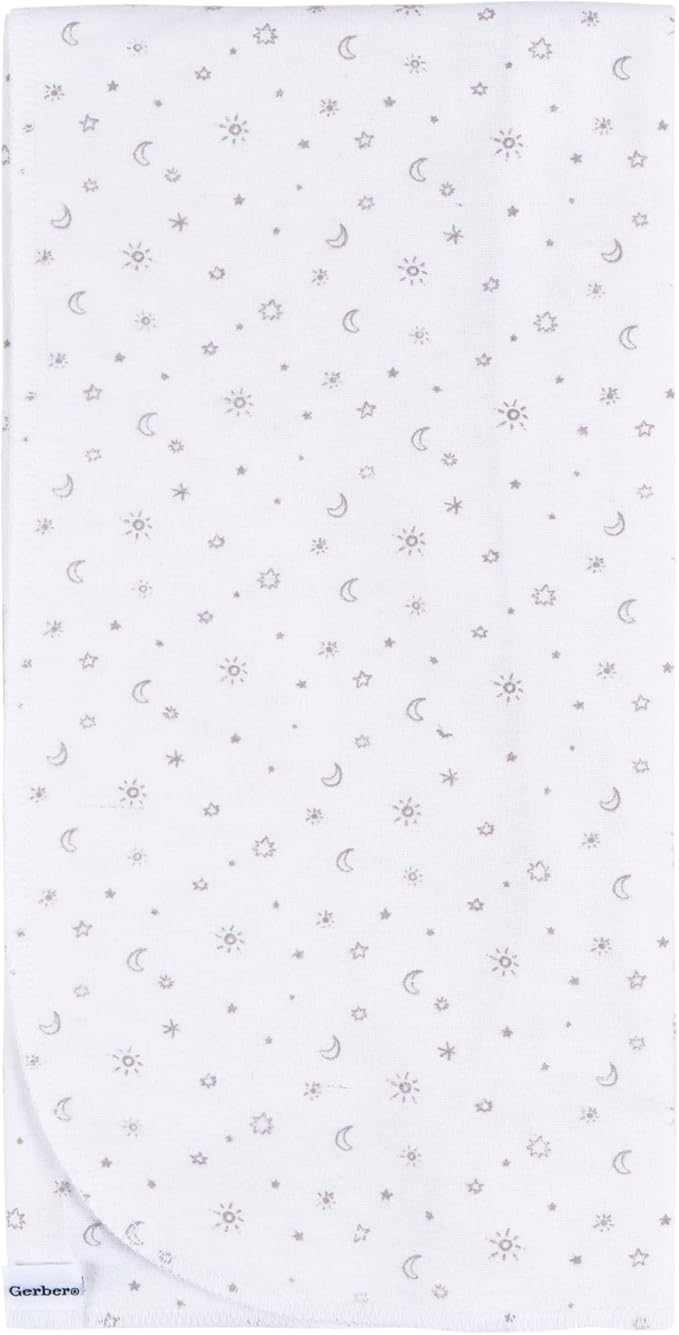 Gerber Unisex Baby 100% Cotton Flannel Receiving Blankets 30x30 Inches (Pack of 16), Celestial, One Size
