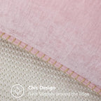 decorUhome Summer Chenille Soft Cozy Throw Pillow Covers 24x24 Set of 2, Modern Farmhouse Boho Velvet Decorative Euro Sham Pillow Cases with Stitched Edge for Couch Sofa Bed Home Decor, Blush Pink