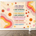 KJHL Rainbow Motivational Tapestry Wall Hanging Quote Positive Affirmations Saying Inspirational Classroom Tapestries Aesthetic Boho Kids Room Decor for Bedroom Living Room Dorm (44" x 60")