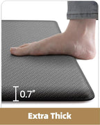 Color&Geometry 0.71" Extra Thick Anti Fatigue Cushion Kitchen Floor Mat,Easy Clean, Water & Oil Proof, Non Slip, Foam Padded Runner Rug for Front Sink,20"x 47" Grey (2.0 Version)