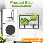 iDavosic.ly Wall Plant Picture Frame Holder with 2 Trays for Indoor, Metal Stand with Hanging Hooks, Floating Flower Display Decor, Space Saving & Easy to Assemble (Pots/Chains/Plants Not Included)
