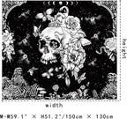 Black and White Gothic Tapestry for Bedroom Aesthetic, Skeleton Goth Witchy Tapestries Wall Hanging, Skull Floral Poster Backdrop for Living Gaming Room Dorm Decor 51in X 60in