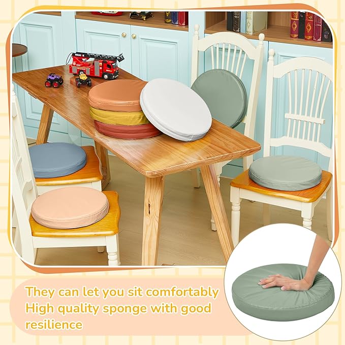 Juexica 8 Pcs Extra Thick Flexible Seating Floor Cushions Assorted Colored Floor Pillow Classroom Seat Cushions Soft Classroom Seating for Kids Learning Daycare School Chair(Boho Color)