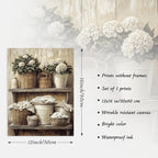 Dazzlewall Laundry Room Wall Art Decor Unframed, Rustic Vintage Floral Woven Basket Artwork Print for Laundry Bathroom Retro Farmhouse Botanical Bathroom Wall Decor, 12x16 in