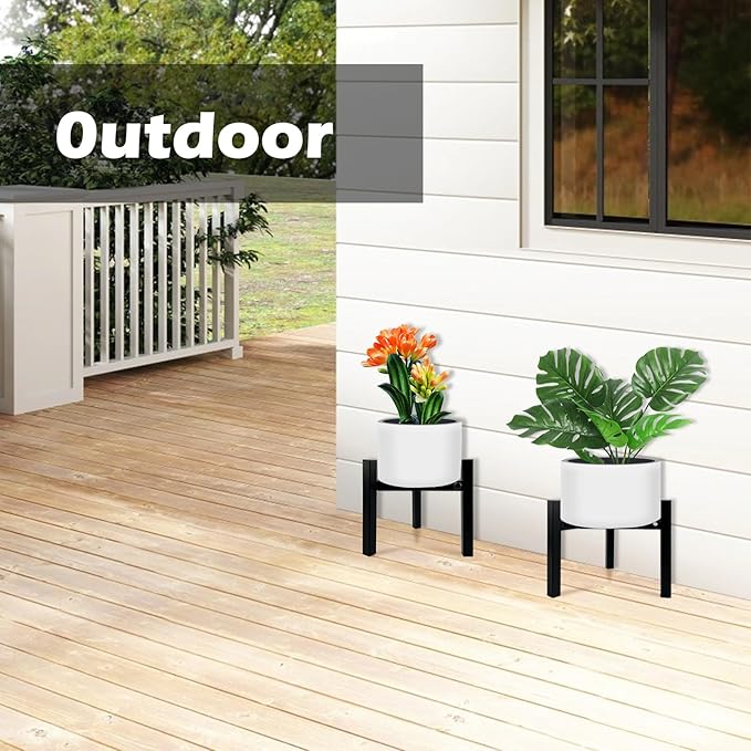Mini 3Legs Adjustable Metal Plant Stand for 5"-10" Plant Pot – Indoor & Outdoor (Black, 1 Pcs)