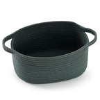 Cute Woven Storage Basket with Handle – Hunter Green Empty Gift Burr Basket for Valentines Day, Birthday, Holiday Gifts, Eco-Friendly, Decorative Organizer Bin for Nursery, Plants