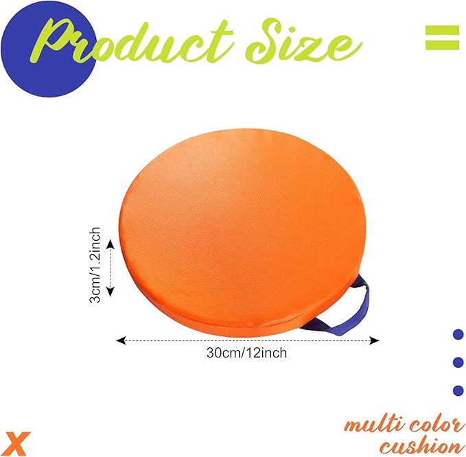 Sawysine 12 Pcs Floor Cushions Classroom Flexible Floor Seating with Handle for Kids in Home School Classroom Kindergarten Daycare Nursery (Classic Color,Round)