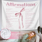 LIANGW Coquette Pink Bow Christian Tapestry Aesthetic, Wall Tapestry for Bedroom, Coquette Preppy Room Decor for Teen Girls & Women, Bible Verses Tapestries Wall Hanging 50x60 inche