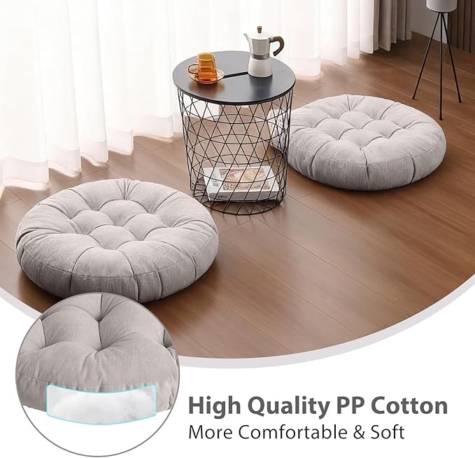 Tiita Outdoor Cushions Square Floor Pillow Thicken Tufted Seat Pad Large Floor Cushion for Yoga Meditation Living Room