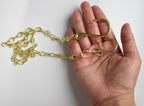 Chain for Hanging Plants,25 Inch Gold Hanging Chain,Hanging Basket Chain Kits with Hooks for Bird FeederHanging Plant Extender Porch Wind Chime (Gold, 25 Inch-4PCS)