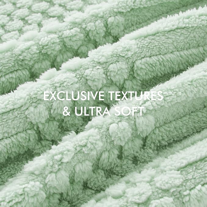 lifein Throw Blanket for Couch-Sage Green Boho Throw Blanket, Soft Fleece Plush Lightweight Blankets&Throws for Spring, Fuzzy Decorative Blankets for Livingroom Bed Sofa Chair (50x60, Sage Green)