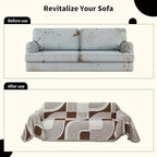 Boho Couch Cover Sofa Covers Washable, Chenille Couch Covers for 3 Cushion Couch Sofa Pet Friendly, Bohemian Sofa Slipcovers for Sectional Sofa, Loveseat, 2 3 4 Seater (91" x 118", Coffee)