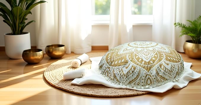 Large Round seat Floor Cushion Chair Ottoman Cover Pouf Pillow Meditation Floor Cushions for Adults Seating pouffe Ottoman Throw Covers Craft Room Furniture for Sitting Cover Gold White 32 inch Round