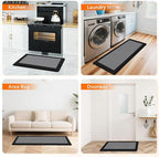 Kitchen Mats, 2PCS Kitchen Rugs for Floor, Cushioned Anti-Fatigue Mats for Kitchen Floor, Non-Slip Standing Desk Mat for Sink, Home, Laundry & Office, 17.3"x30"+17.3"x47" (Black)