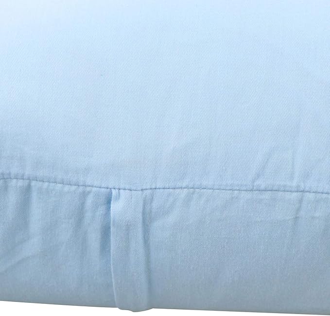 Thmyo 4-Pack 100% Cotton Comfortable Solid Decorative Throw Pillow Case, Square Cushion Cover Pillowcase Sublimation Blank Pillow Covers DIY Throw Pillowcase for Sofa(20x20 inch/ 50x50cm,Light Blue)